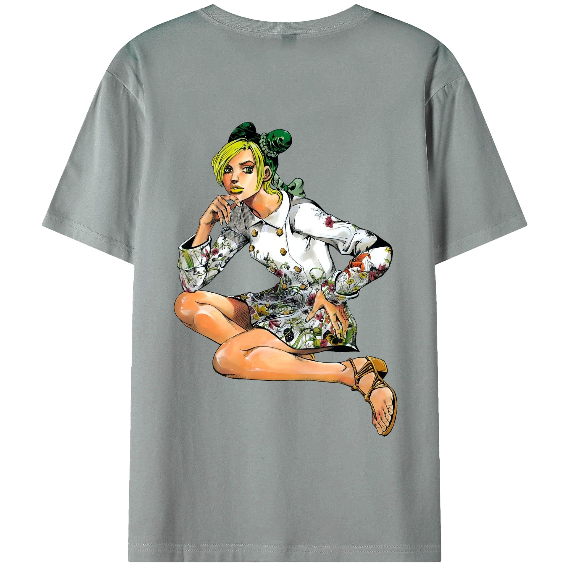 （画像用） "ジョジョの奇妙な冒険 くうじょう ジョリーン JoJo's Bizarre Adventure Jolyne Cujoh " 綿100％ メンズ半袖Tシャツ（バックプリント） 通気性